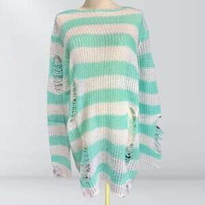 NWT Killstar Peppermint Knit Striped Sweater
